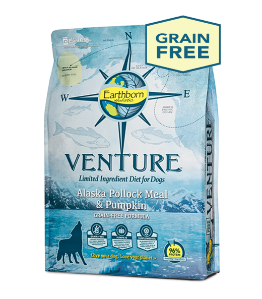 25磅 Earthborn Venture Grain Free Alaska Pollock Meal & Pumpkin 無穀物阿拉斯加鱈魚南瓜單一蛋白全犬糧, 美國製造 - 需要訂貨